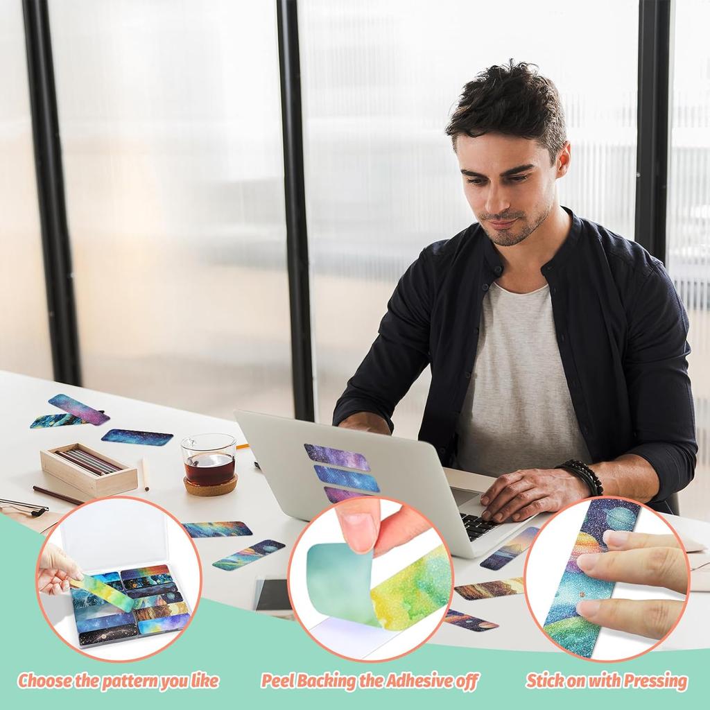 120 Pieces Anxiety Sensory Stickers with 2 Textured Sticker - Desk Fidget and Calming Stickers with Storage Box for Adults & Teens - Anxiety Relief