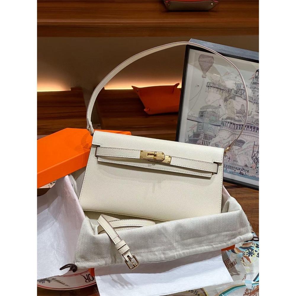 2023 Nowa torba KLelan z wzorem kóz, pod pachę, na jedno ramię, crossbody, damska, pozioma, retro, kopertówka, skóra kozia