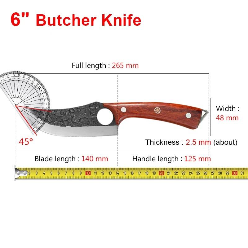 Hand Forged Knife Multifunction Butcher Meat Cleaver Sharp Boning Knife Cutting Knife Stainless Steel Kitchen Fruit SlicingKnife
