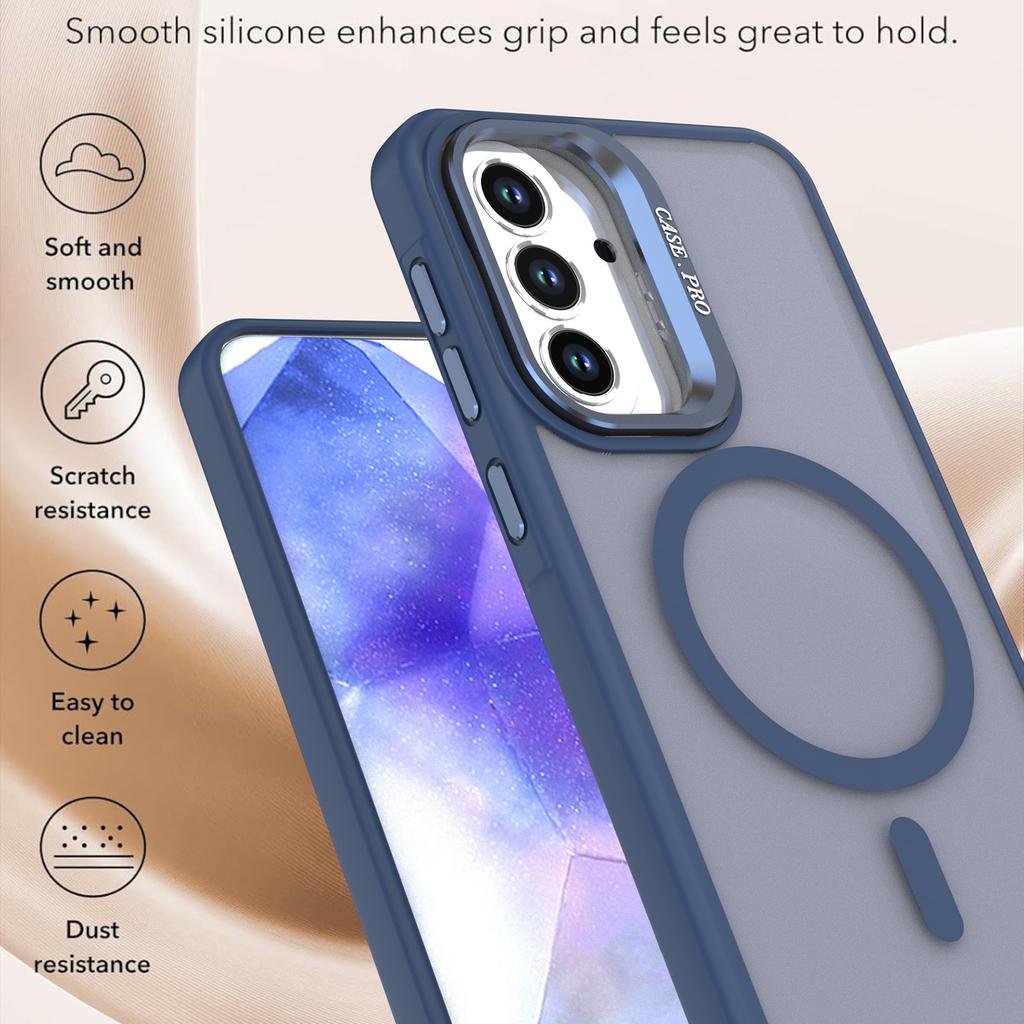 Pro Samsung Galaxy A56 5G / A36 5G Magnetický kryt Sklápěcí stojánek Matný PC + TPU Kryt na telefon