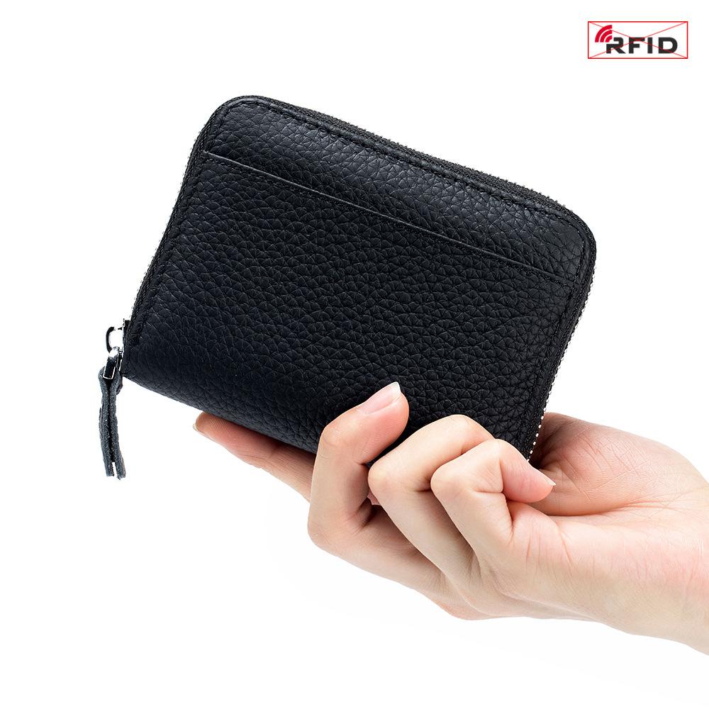 New Japanese-style RFID Anti-theft Brush Organ Card Bag Large Capacity Multi-card Holder Coin Change Bag Wholesale