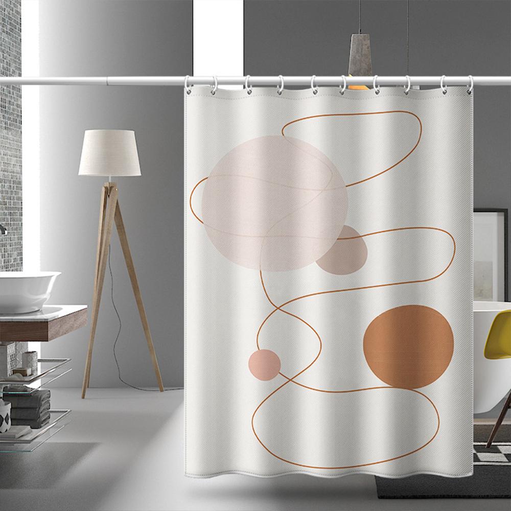 Nordic Wind Abstract Art Shower Curtain Waterproof Polyester Fabric Bath Curtain Morandi Color Block Curtains For Bathroom Decor