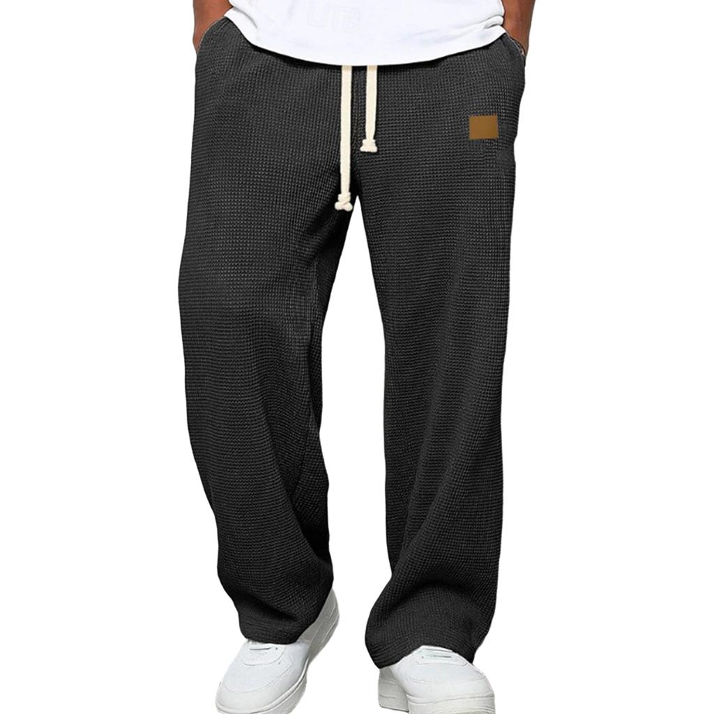 Men's Straight Wide Leg Knit Sweatpants Casual Versatile Pants for Everyday Wear