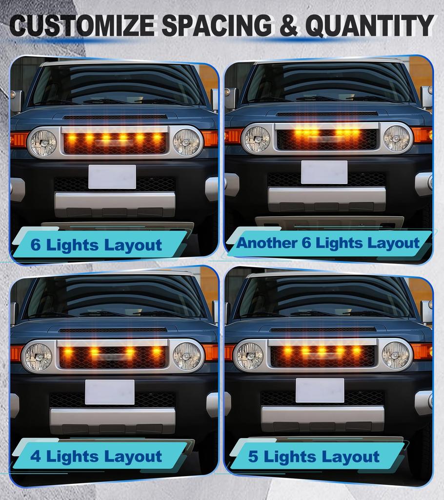 LED Grill Light for Toyota FJ Cruiser 2007 2008-2014 Front