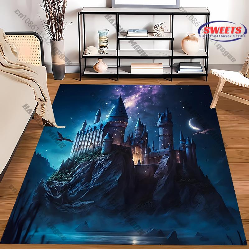 Magical Castle theme Rug for Cozy Living Spaces carpet for home sofa bedroom, gift mats