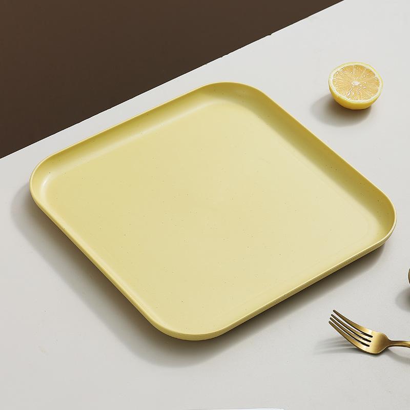 

Inyahome Набор из 1/4/10 квадратных обеденных тарелок из пшеничной соломы, тарелки для закусок и десертов, поднос для подачи овощей, фруктов, торта, хлеба 29cm 1pcs