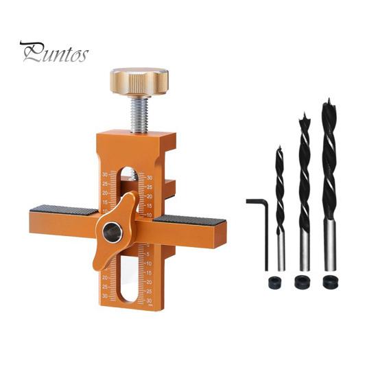 Adjustable Cabinet Door Assembly Tool with Drill Bit Set Portable Cabinet Door Installation Positioner Woodworking Tool