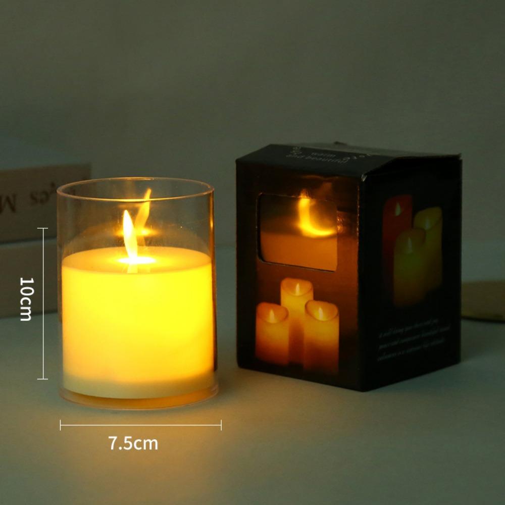 LED Electronic Flameless Candles Light Flickering Wick 3D Effect Flickering Candle Battery Powered Home Festival Party Decoratio