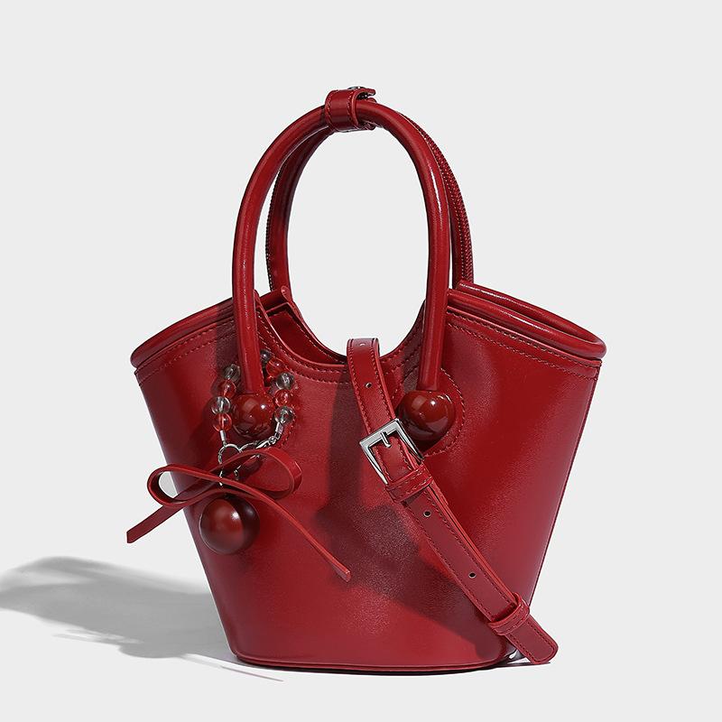 

Cherry Love Portable Tote 2024 Новая свадебная корзина для овощей большой емкости Универсальная сумка-мессенджер через плечо красный