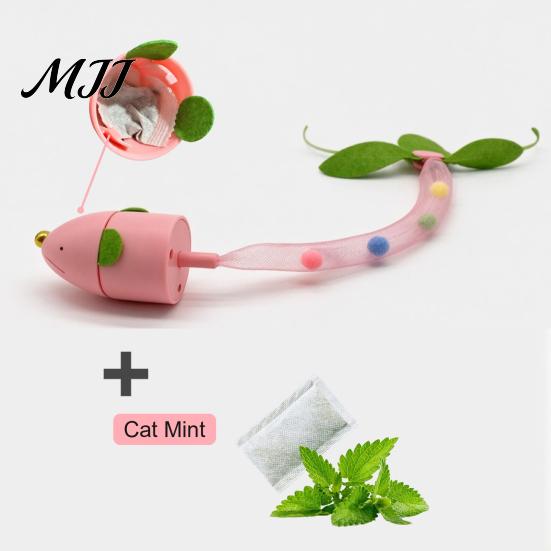 Automatic Cat Toy Rolling Mouse Toy, Interactive with Catnip Compartment, Mesh Scent And Sound Tube Tail, Touch Activated for Indoor Cats Kittens