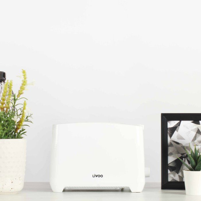 2-slice Toaster - LIVOO - DOD162W - 750 W - Adjustable Thermostat : 7 Levels - White