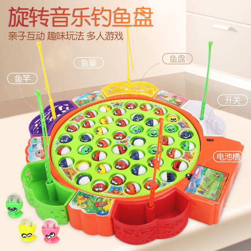 Children'S Electric Fishing, Rotating Fishing Plate Set, Children'S Educational Parent-Child Interactive Toys