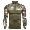 Men S Camo Color Block Long Sleeve Loose Fit Casual T Shirt