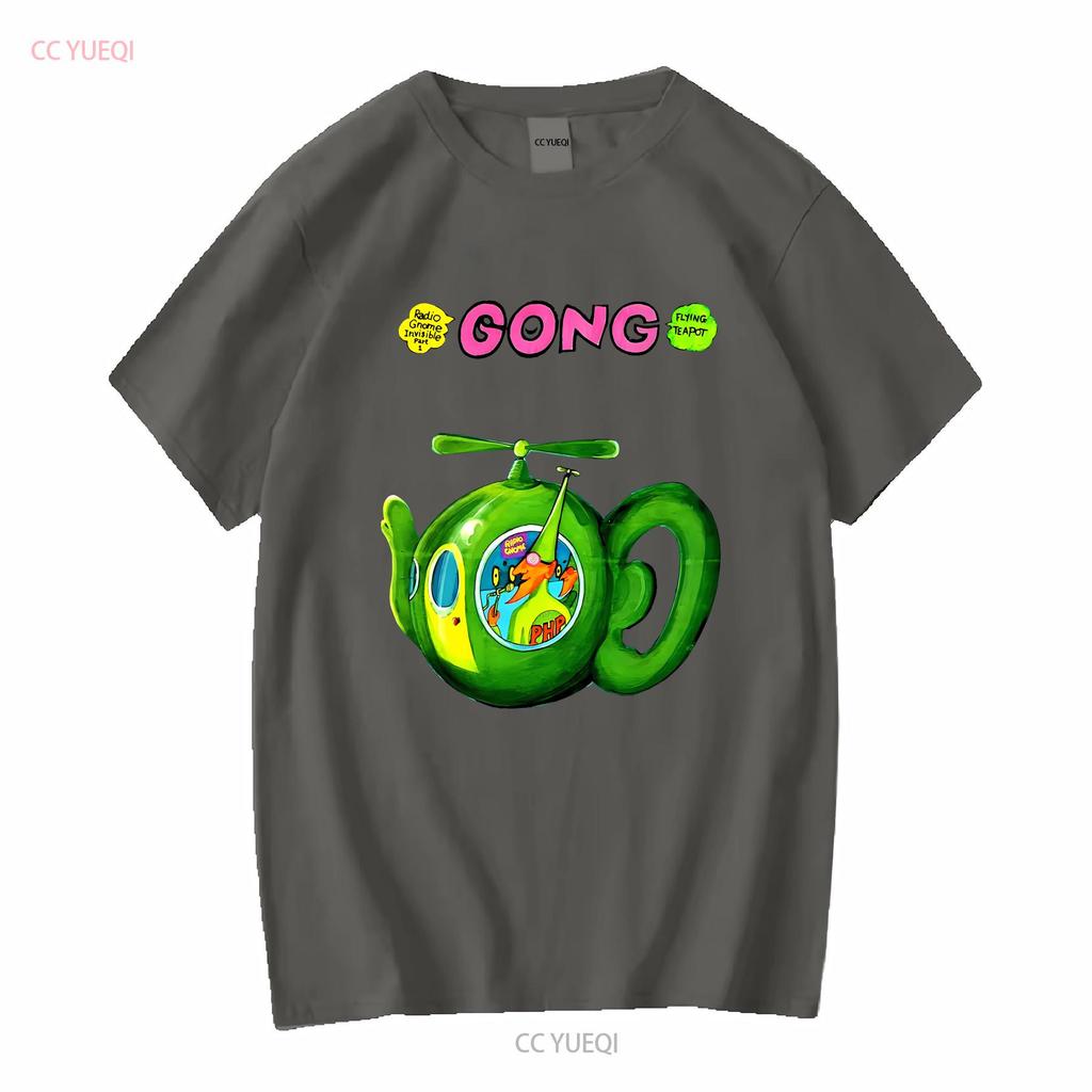 Gong Rock Band Daevid Allen T Shirt Flying Teapot Didier Malherbe Pip Pyle long sleeves vintage Washed Casual Comfortable homme