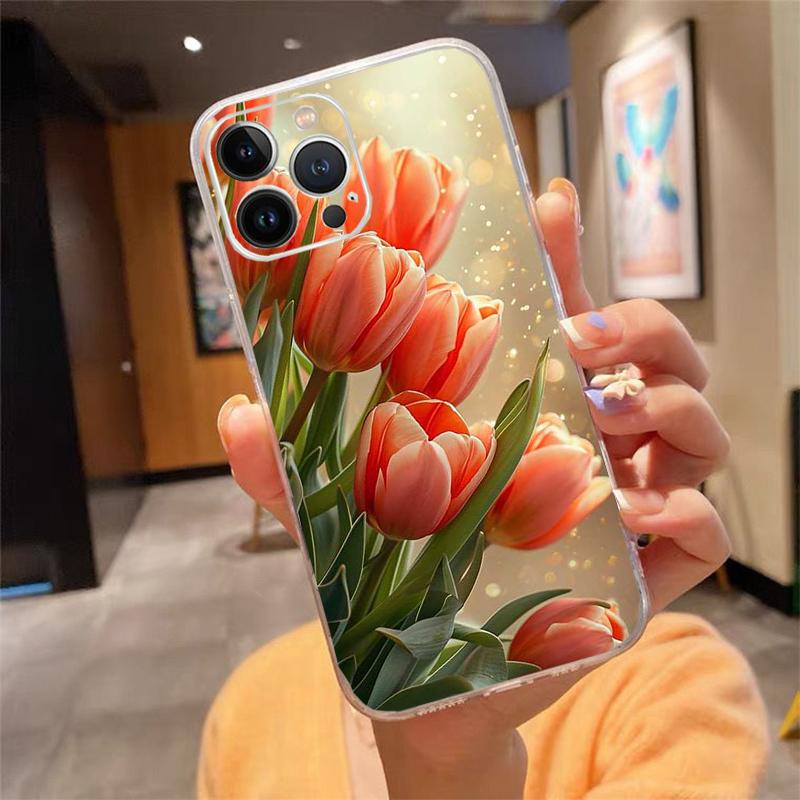 Tulips Phone Case For Iphone 17 Pro Max Air 16 15 14 13 Pro Max 15 16 Pro 15Plus