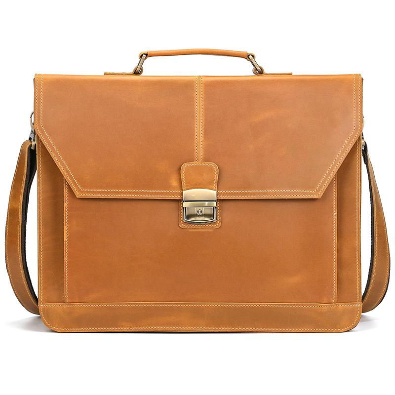 High Quality Laptop Briefcase Bag For Men Male 2026 New Arrivals Genuine Leather Briefcase Bag Real Cowskin Shoulder Bag Men