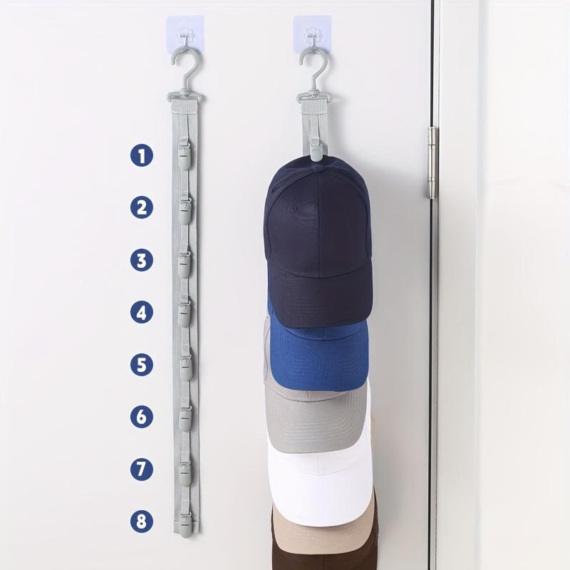 Hat Storage Strap with Eight Hooks for Organizing Baseball Caps, Knit Hats, Sun Hats, And Plush Toys. Suitable for Bedrooms