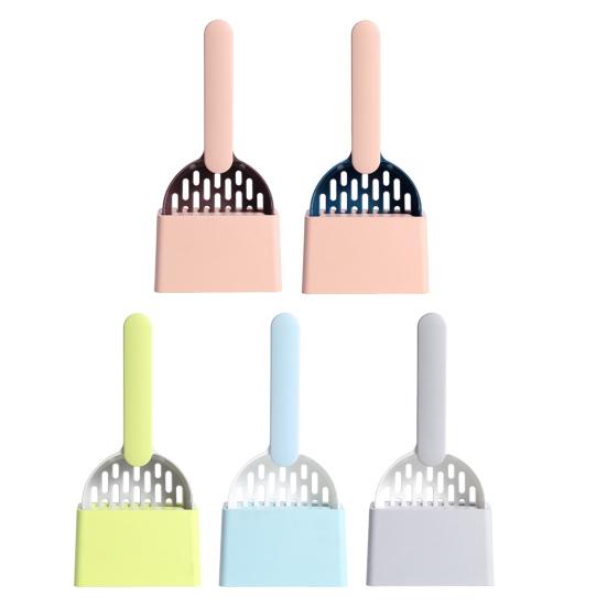 Cat Litter Shovel with Holder Cat Poop Scoop Sifting Shovel with Base Easy Clean