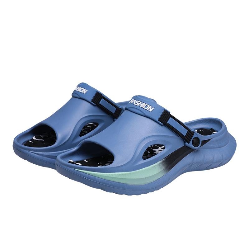 Summer Slippers Men s Outdoor Anti-slip Breathable Casual Men s Thick-soled Beach Comfortable Soft-soled Sandals Men Shoes 38-39 синий