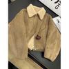 2025 Korean Style Retro Lambswool Biker Jacket for Women - Winter Petite