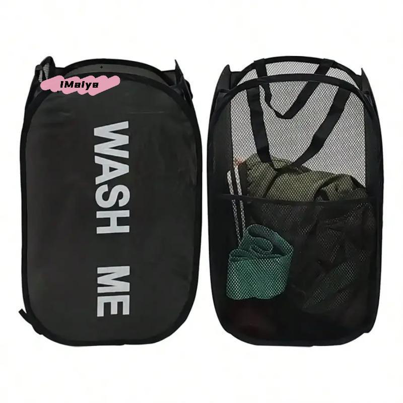 M-Portable Mesh Pop-Up Laundry Hamper with Wide Opening Breathable Collapsible Space-Saving Design for Home Organization