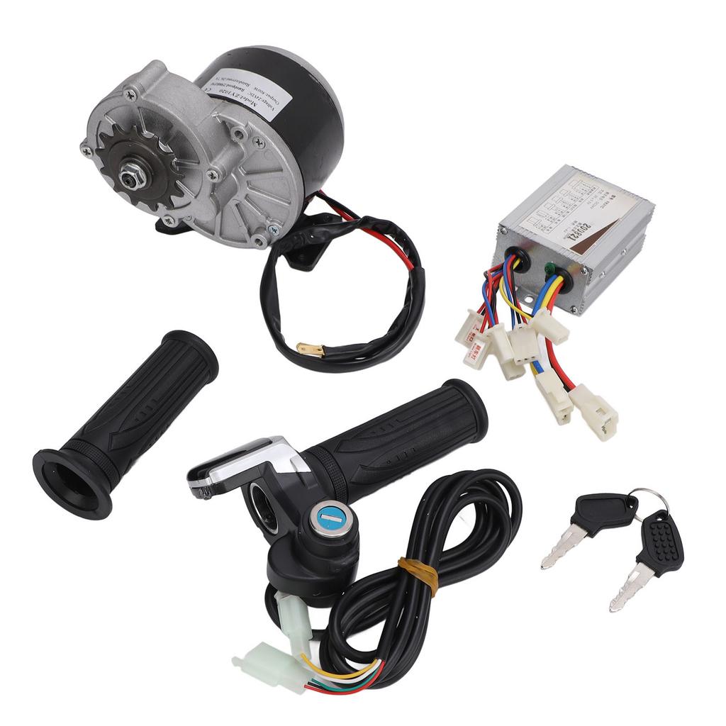 ZY1020 24V 500W 13T Motor Electric cu Reducție prin Angrenaj, Controller pentru Bicicletă Electrică, Mânere de Accelerație cu Afișaj de Putere pentru Modificare Scuter Motocicletă