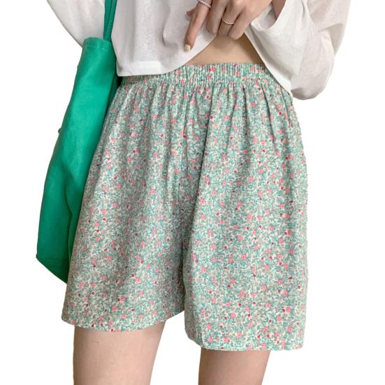 

Шорты для сна с эластичным поясом и высокой талией, широкие карманы, мягкие пижамные шорты свободного кроя с принтом в клетку, домашняя одежда светло-синий