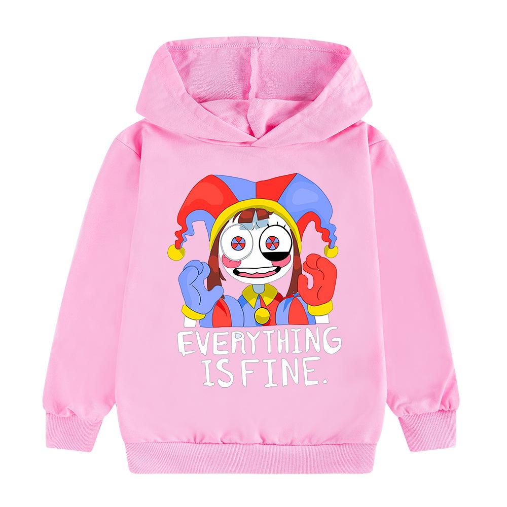 Dzieci Niesamowity Cyfrowy Cyrk Zabawny Nadruk Bluza z Długim Rękawem Ciepła Bluza Chłopcy Dziewczynki Jesień i Zima Moda Miękki Polarowy Hoody