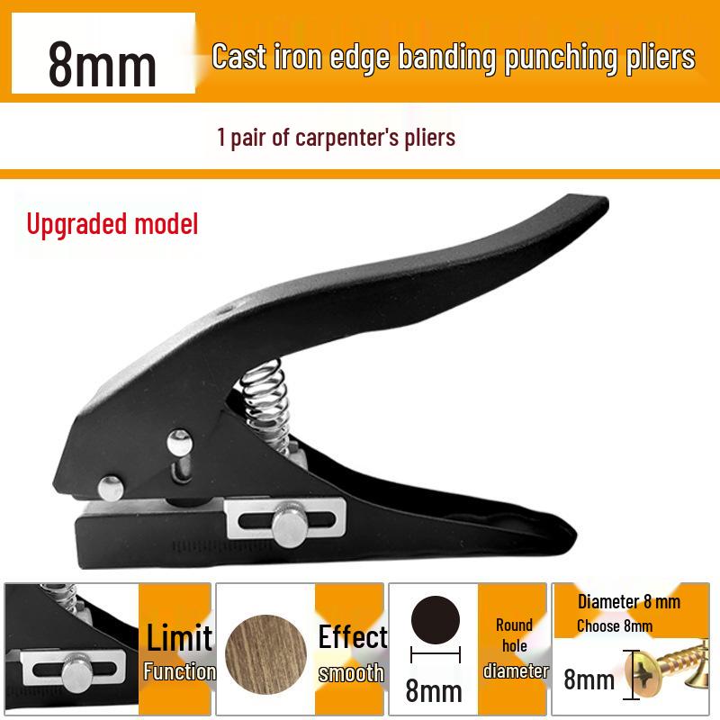 Handheld Hole Puncher: Deep Drilling Set, Sealing Strip Pliers, Metal Handle, Durable & Smooth for Woodworking