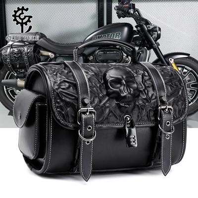 Niche Design Pu Waterproof Anti-Theft Punk Wind Locomotive Side Bag Harley Prince Cruise Modification Equipment