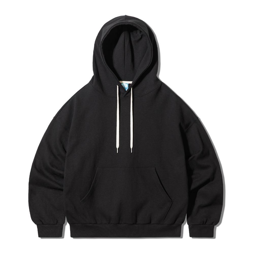 Oversized Double-Sided Brushed Balloon Sweat Hoodie - Black