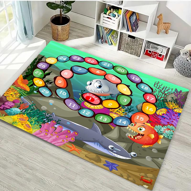 Children's Hop Count Hopscotch Early Education Carpets for Home Living Room Kids Bedroom Sofa Doormat  Floor Rugs Anti-slipDecor