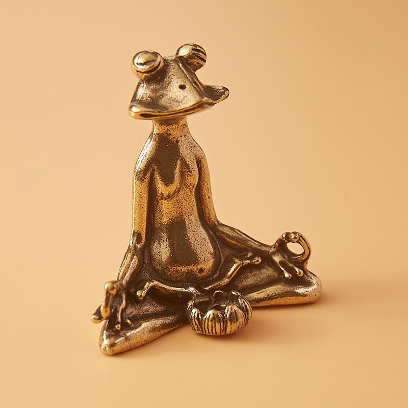 Antique Brass Frog Incense Holder & Tea Pet Ornament