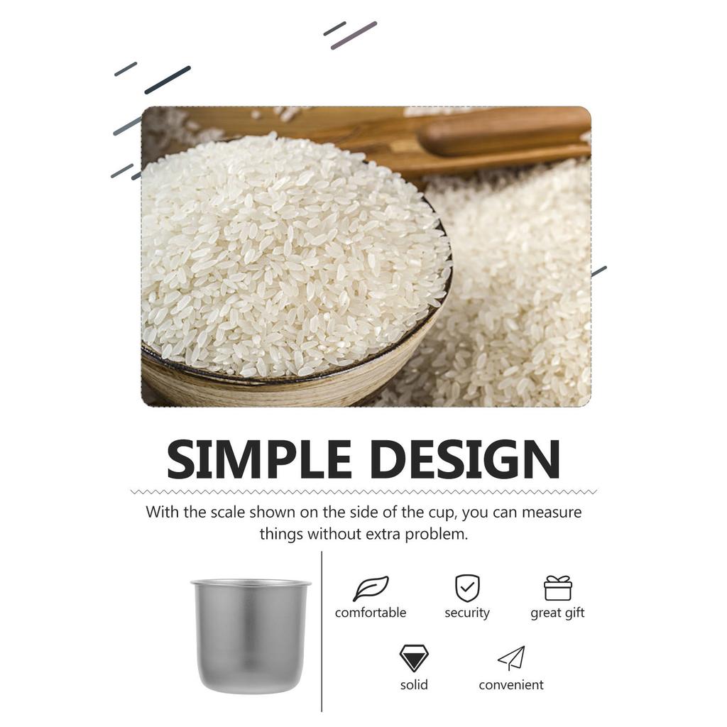 Stainless Steel Rice Measuring Cup Kitchen Measuring Cup Baking Cooking Holder Food-Grade Non-Stick Scaled Container