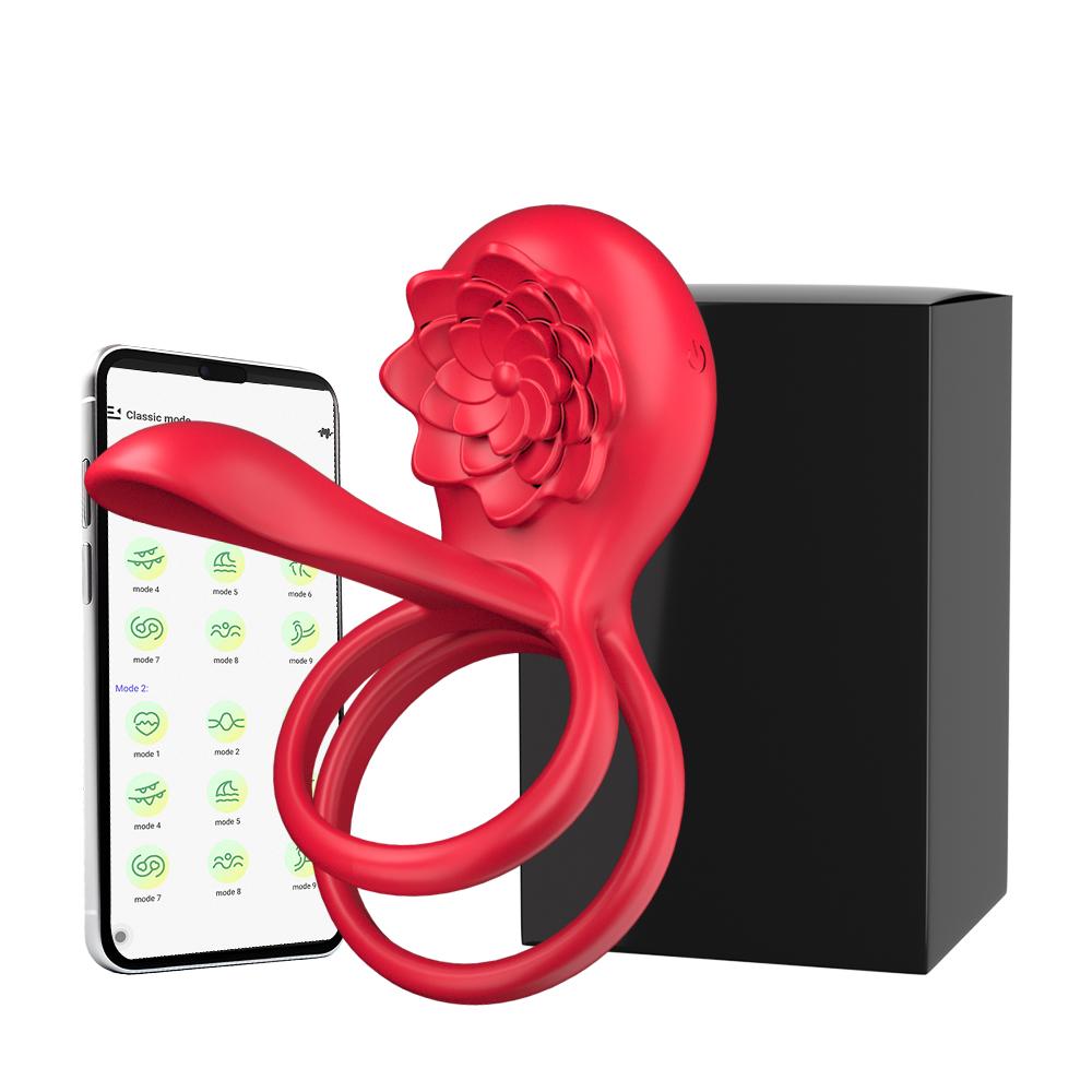 Rose Cock Ring Vibrator Penis Rings Vibrators Delay Ejaculation Remote Control G-spot Erection Ring Clitoral Sex Toy Men Couple