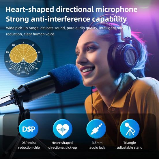 Gaming Audio Mixer Card Independent Channel External Sound Control Bluetooth-compatible Streaming RGB PC