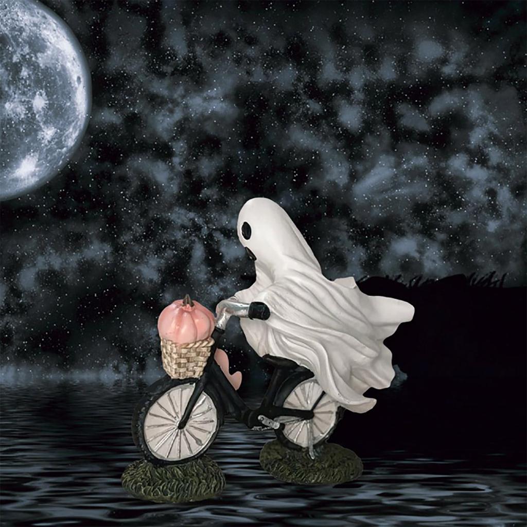 Halloween Radfahren Und Rosa Kürbisse Harz Ornament