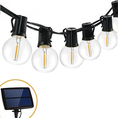 G40 Solar String Lights, 10 LED, Waterproof for Outdoor Festival & Christmas Decor, 1.5W Patio Lights