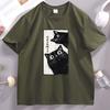 Japanese Cat Graphic TShirts Vintage Tokyo Aesthetic Black Cat Tee Kawaii  Streetwear Casual Cotton Short Sleeve Round