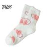 Warmth Retaining Sleep Socks Coral Fleece for Women, Soft Thermal Crew with Non-Binding Winter Gift Cold Feet Top, Fuzzy Cute Prints Autumn Velvet