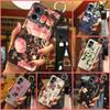 Ring Dirt-resistant Phone Case For Oukitel C33 Fashion Design Wrist Strap Lanyard Phone Holder Kickstand Silicone Flower