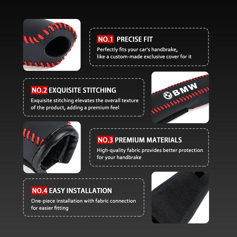 Leather Car Handbrake Cover Non-slip Brake Brake Protector Sleeve For BMW M Sport M2 M3 M4 M5 M6 E46 E90 E60 F10 F20 E87 X3 X6 JR9