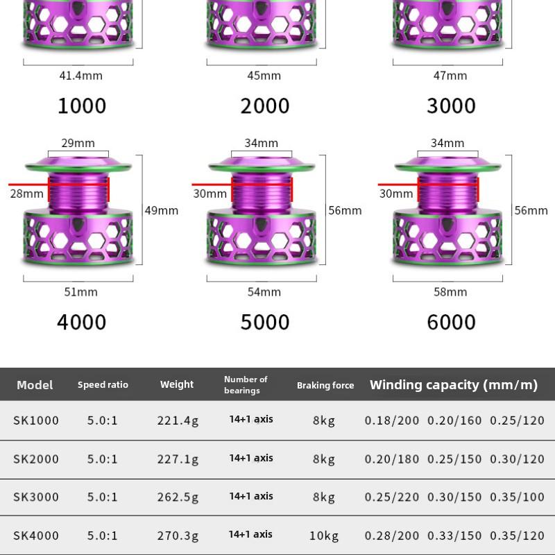 New color electroplated spinning fishing reel, smooth, strong, lightweight, full metal head bait casting fishing gear accessories