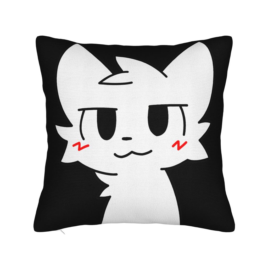 Boykisser Square Pillow Case Cat Cushion Cover Custom Zippered Decor Pillowcase for Car 18"
