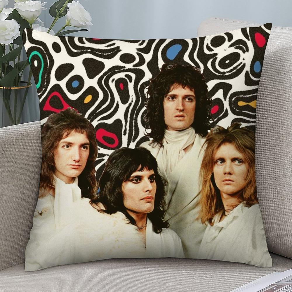 Rock Queen BandS Kissenbezug Kurzer Plüsch Sofa Dekorativ Geschenk Zuhause Doppelseitiger Druck Kissen