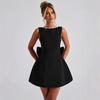 Women's Summer Pearl Bow A-Line Fashion Slim Dress