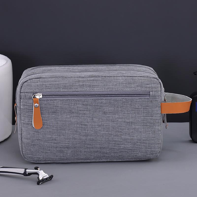 Simple solid color large capacity women's handbag Large capacity zipper waterproof Oxford handbag Daily wash and toiletries bag