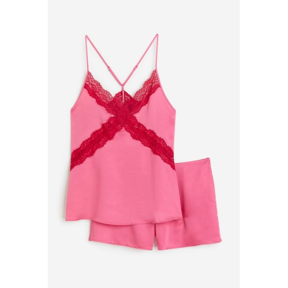 H&M Pajama Camisole Top and Shorts Pink