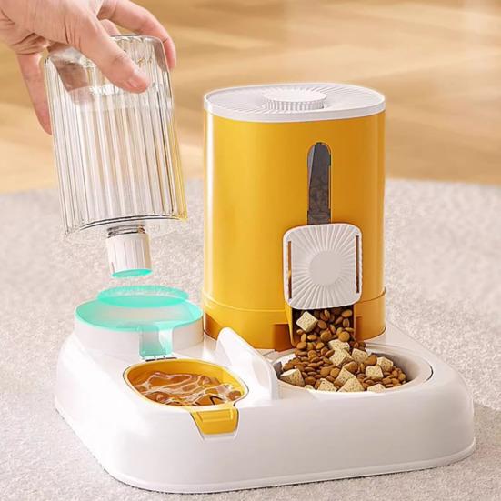 Automatic Pet Feeder 2-in-1 Pet Food Feeder And Water Dispenser Large Capacity Cat Feeding Station for Small Medium Cats Dogs