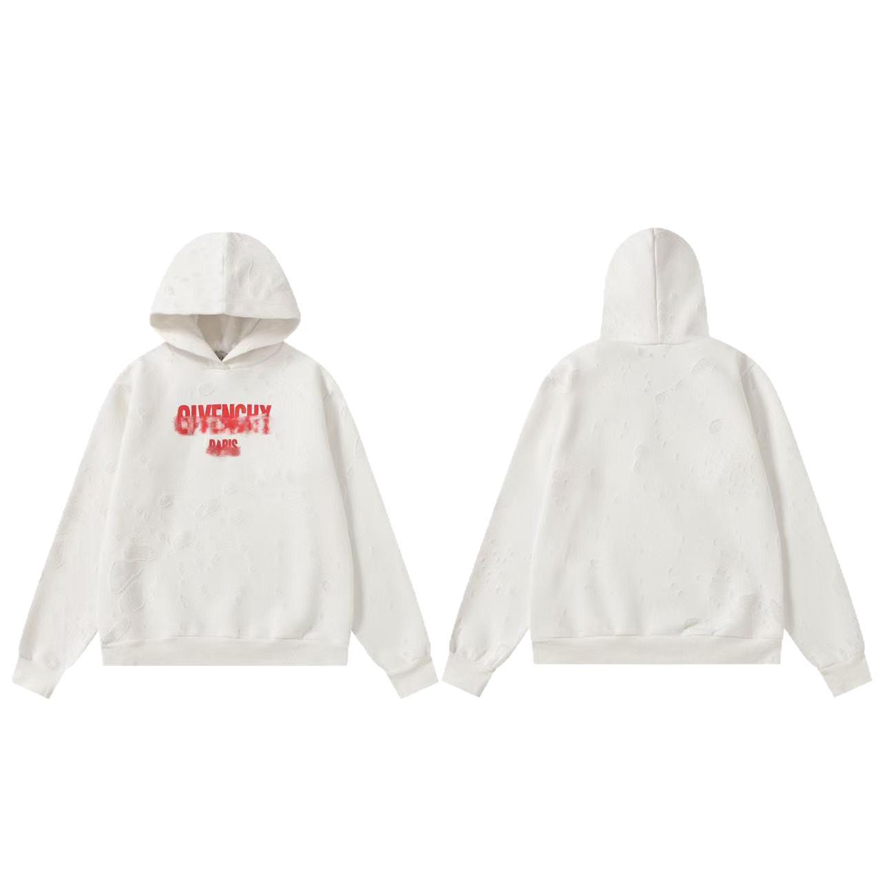 Unisex High-Quality Cross-Border Fashion Hoodie: Trendy, Loose-Fit, Ripped Design for Autumn/Winter M